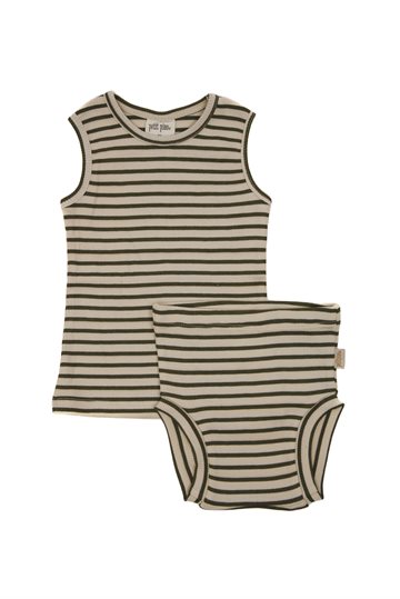 Petit Piao, Undertøj m. strib -Ivy Green Tapioka